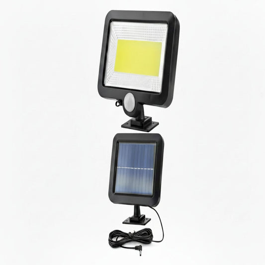 Solar Powered Wall Lights Outdoor 100 LED Beads Motion Sensor Lamp IP65 Waterproof Dusk To Dawn Sensor Light - Black