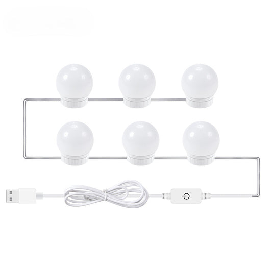 USB Touch Switch LED Mirror Light Bulb White 6 Lights / USB 12V Hanging Light
