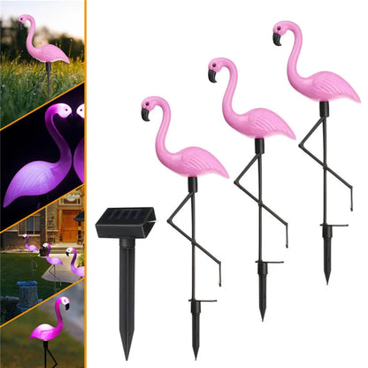Vibrant Flamingo Solar Lawn Lamps: Waterproof for Outdoor Garden & Path Lights - Pink / 3 PCS - 1 Set - Solar Lights