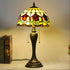 Vintage Baroque Tiffany Glass Tabletop Lamp - No Bulb - Table Lamp