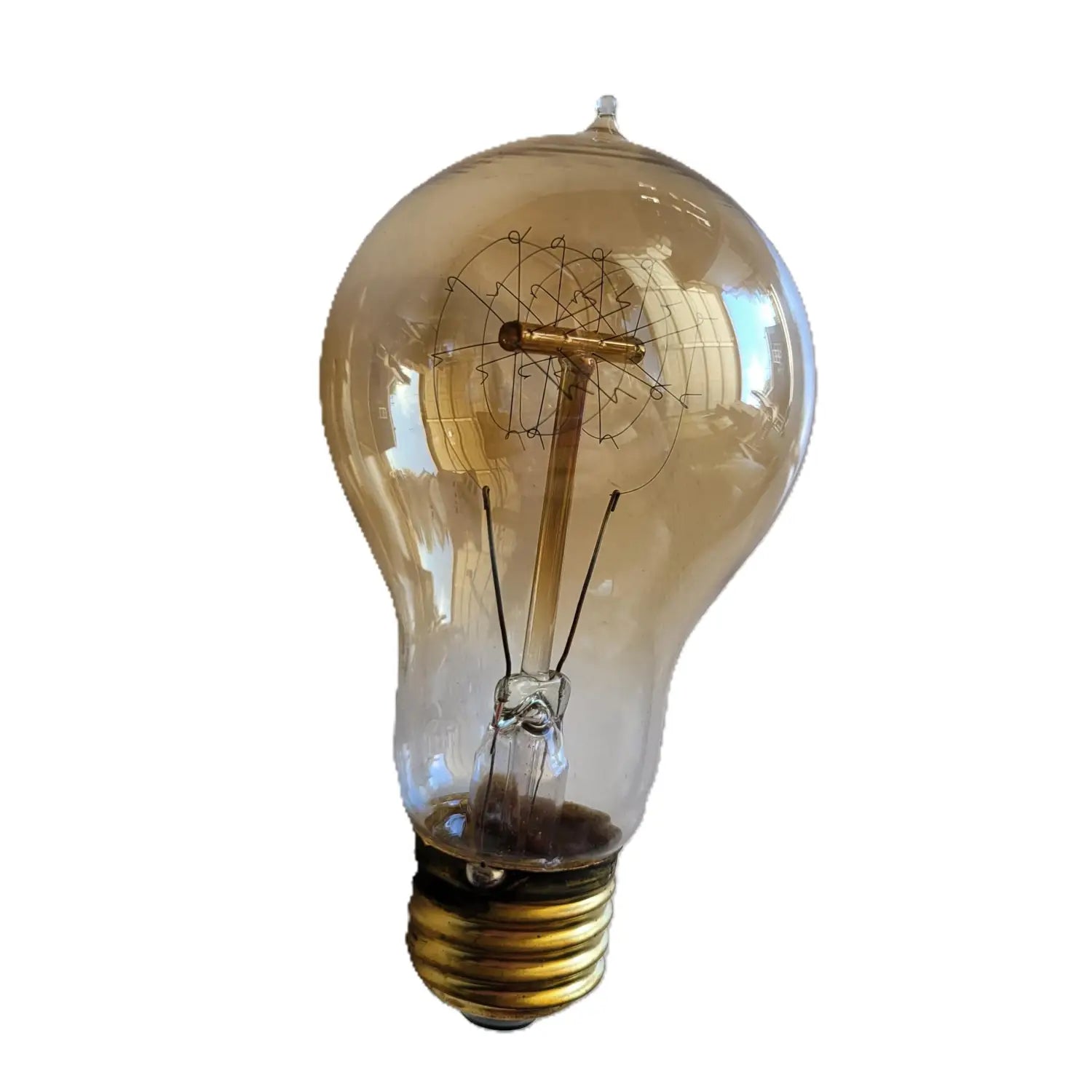 Vintage-style light bulb on a white background