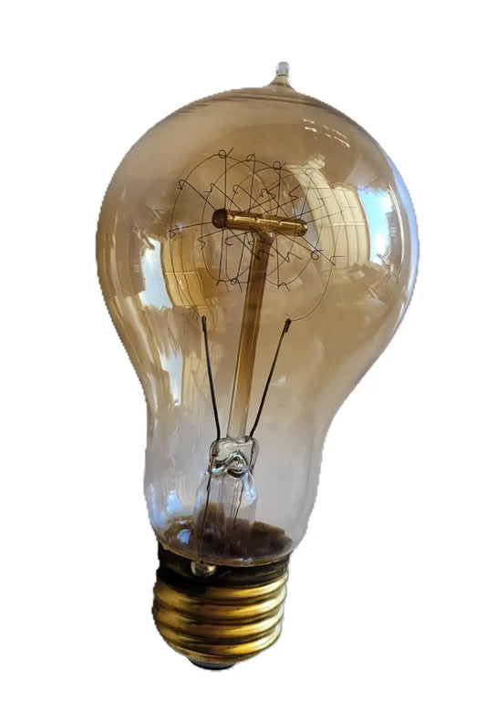 Vintage-style light bulb on a white background