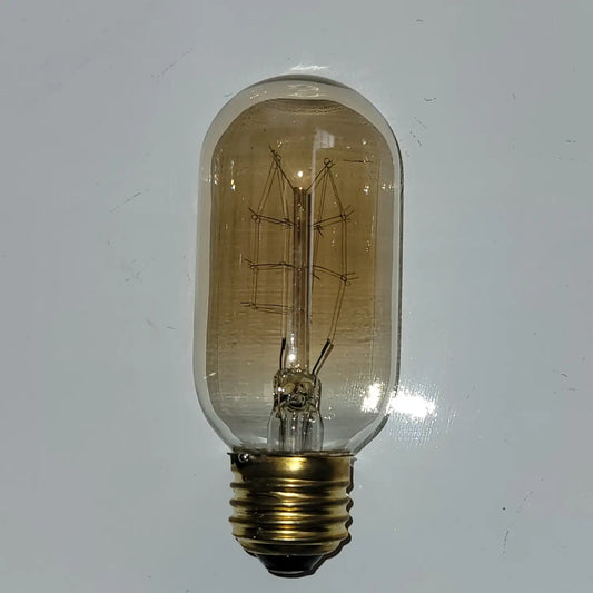 Vintage-style light bulb on a white background