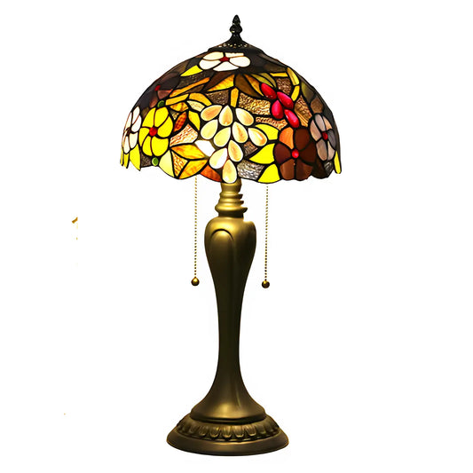 Vintage Grape Tiffany Glass Tabletop Lamp - No Bulb - Table Lamp