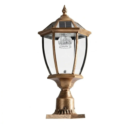 20 Golden Solar Powered LED Outdoor Lantern Vintage Garden Light With Elegant Glass Design For Pathways Yards