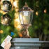 Vintage Lantern Solar Outdoor LED Light with Elegant Glass Design