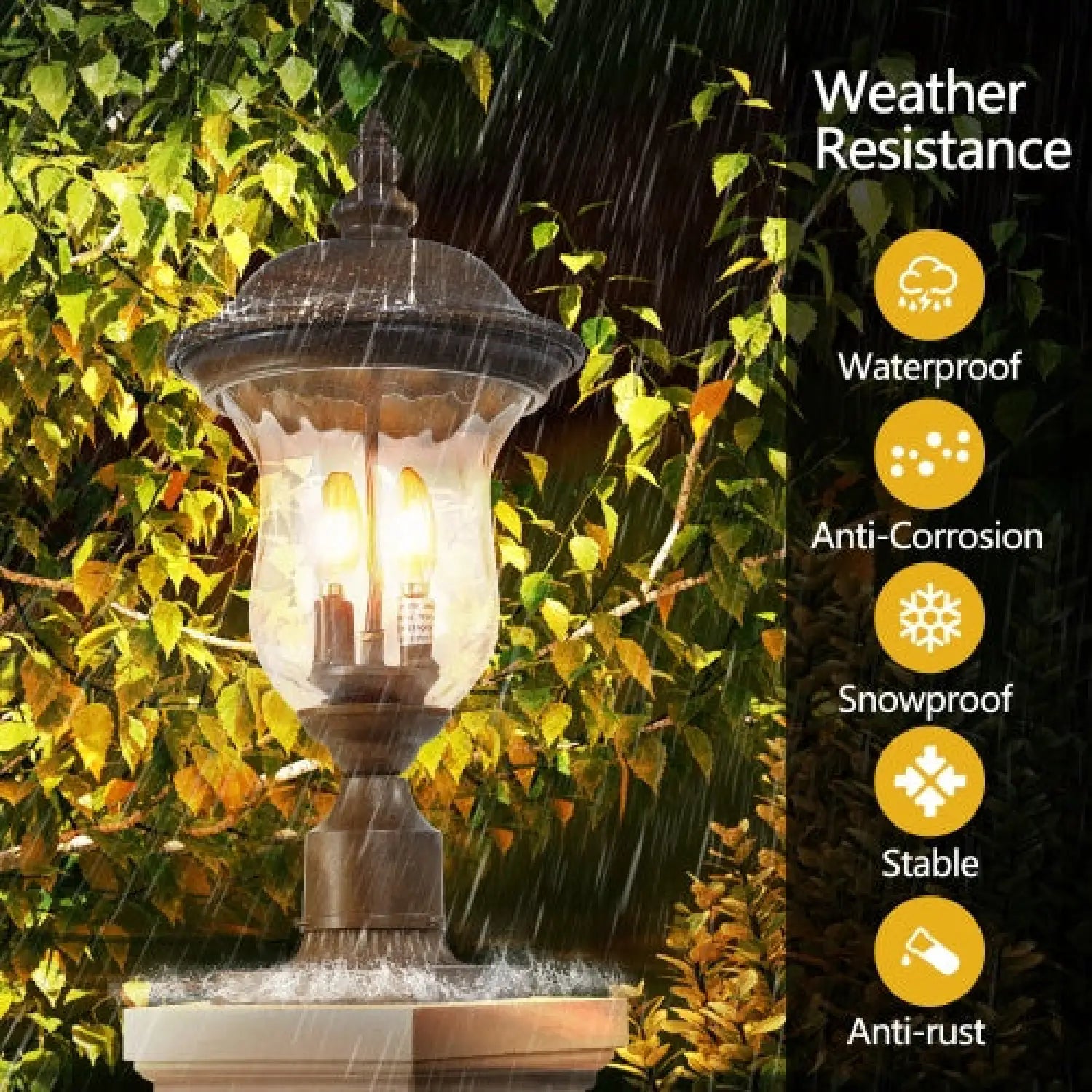 Vintage Outdoor Lights - Waterproof Garden Patio & Walkway Lamp - Brown - Light Fixture
