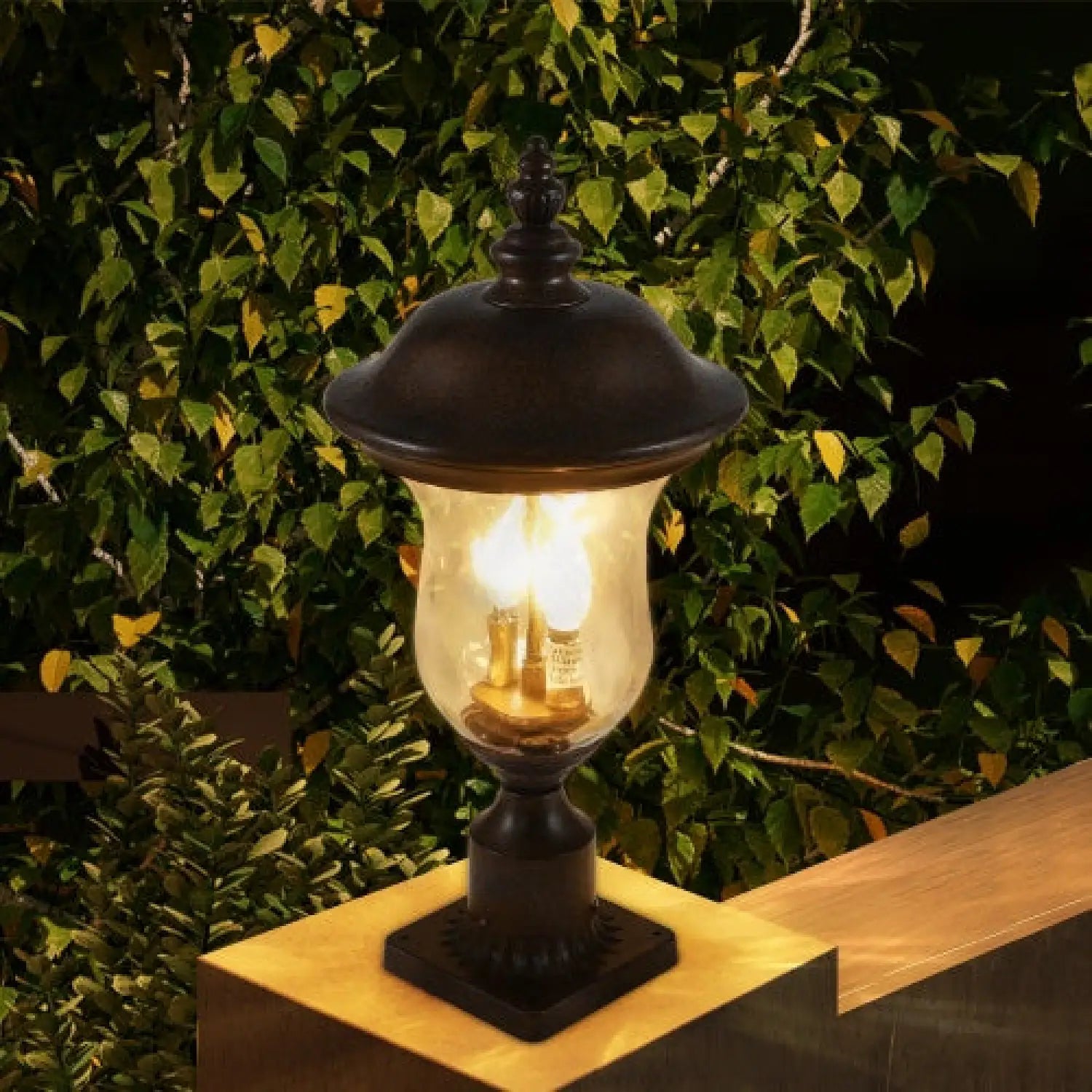 Vintage Outdoor Lights - Waterproof Garden Patio & Walkway Lamp - Brown - Light Fixture