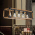 Vintage Wood Pendant Light – 5 Light Hanging Fixture - Wood - Light Fixture