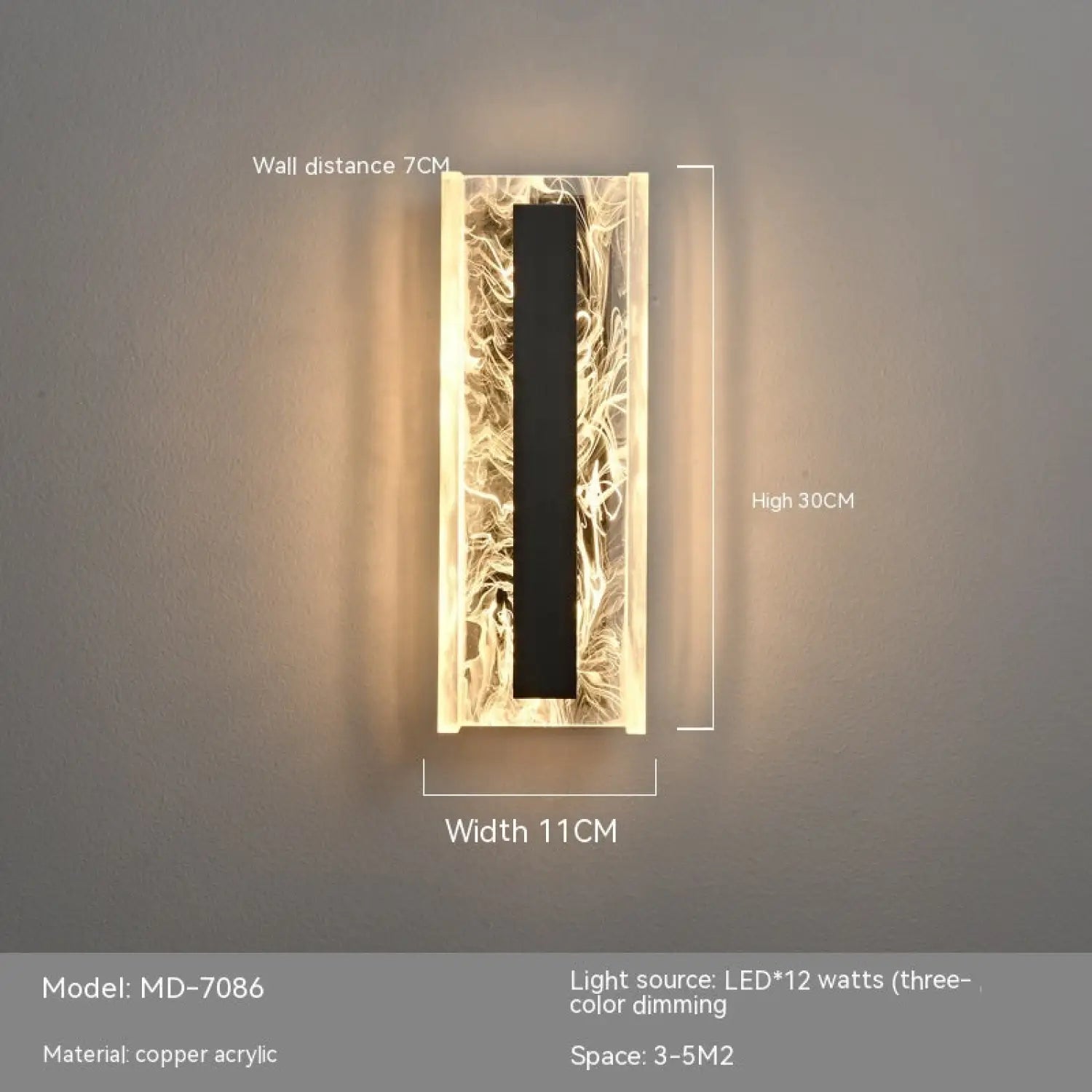 Wall Lamps for Hall – Modern Luxury Lighting for Elegant Interiors - Tricolor Light - Wall Mount Fixture