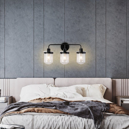 Wall Lights in Modern Black Finish with Glass Shade and E26 Base Black 12V Hanging Light