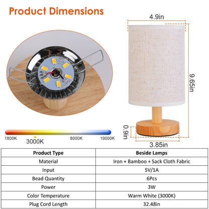 Warm White Bedside Lamp USB Plug Modern Bedroom Lamp Warm White 12V Hanging Light
