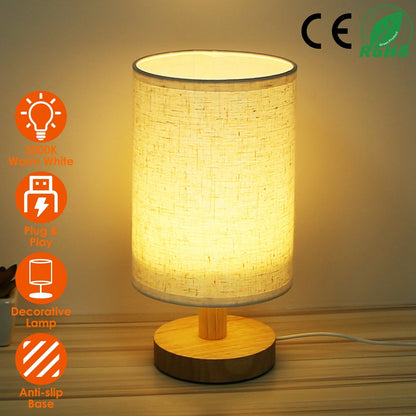 Warm White Bedside Lamp USB Plug Modern Bedroom Lamp Warm White 12V Hanging Light