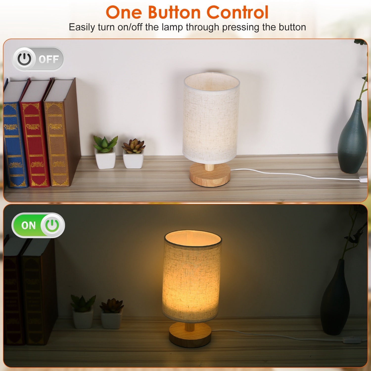 Warm White Bedside Lamp USB Plug Modern Bedroom Lamp Warm White 12V Hanging Light