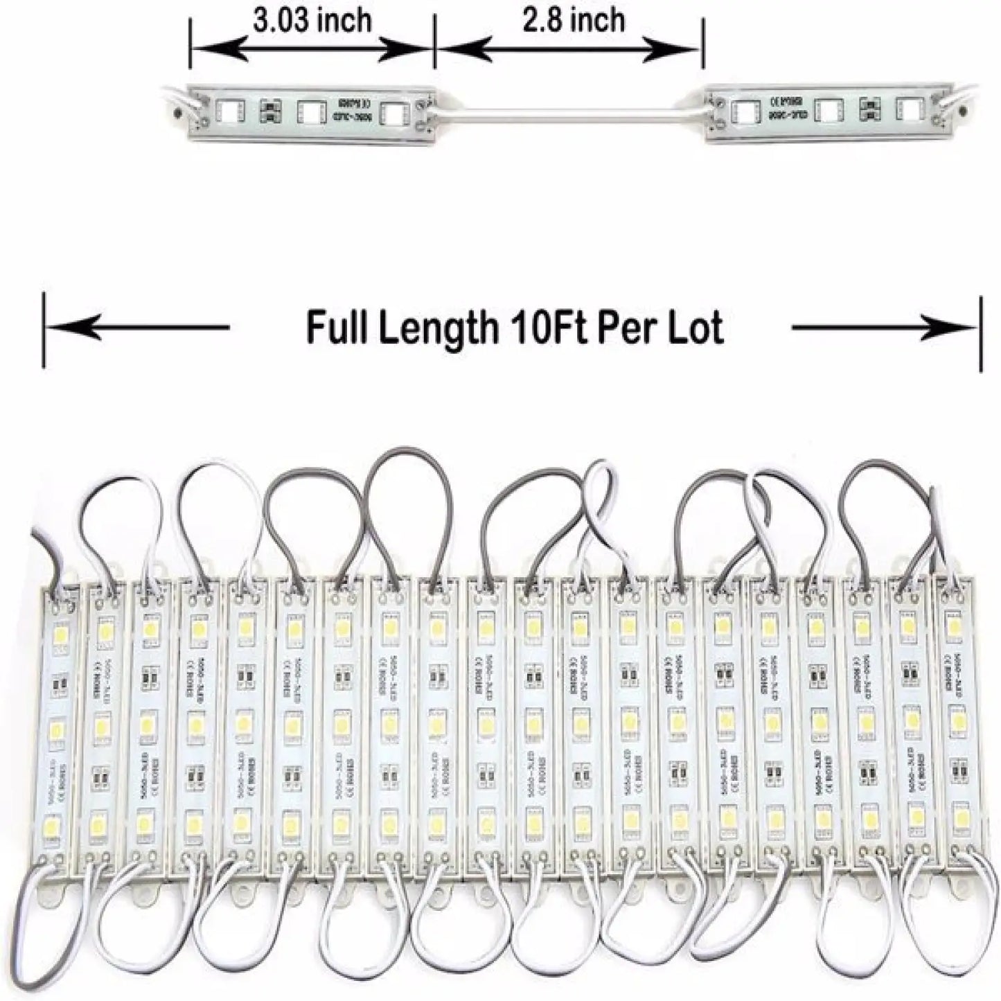 LED Waterproof Module Light One Board With 60 Lights And 10ft White Light Not Shipped On Weekends - 10ft - 12V Hanging