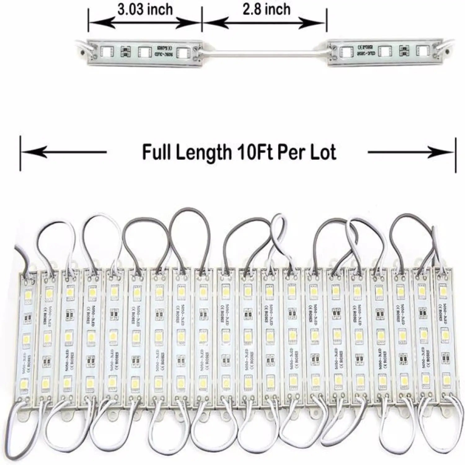 LED Waterproof Module Light One Board With 60 Lights And 10ft White Light Not Shipped On Weekends - 10ft - 12V Hanging