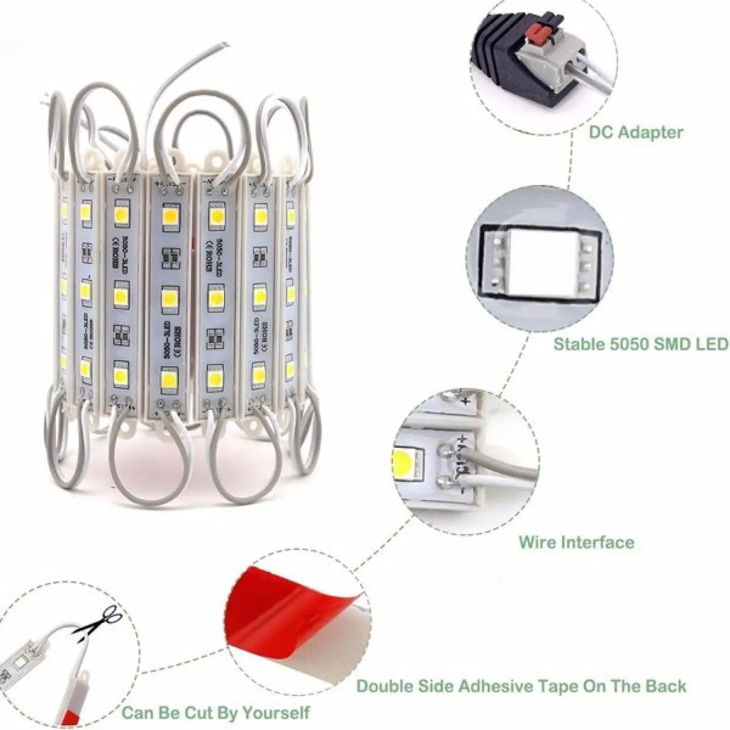 LED Waterproof Module Light One Board With 60 Lights And 10ft White Light Not Shipped On Weekends - 10ft - 12V Hanging