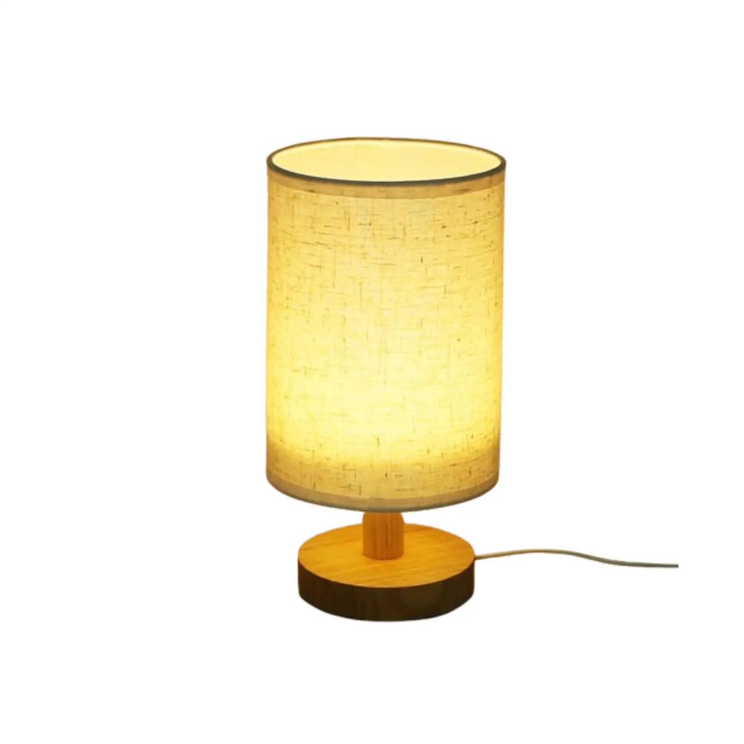 Wood & White Desk Lamp with Bamboo Base and Warm 3000K Lighting Warm White Table Lamps