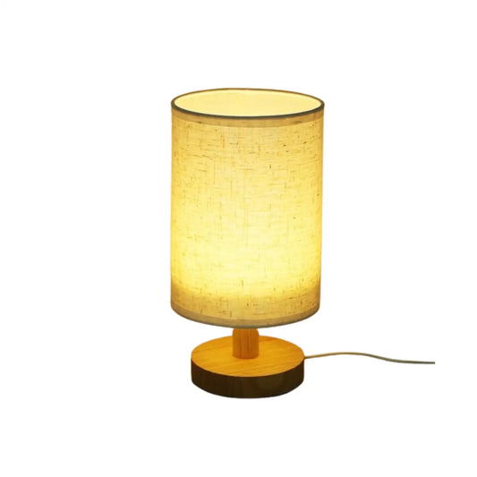 Wood & White Desk Lamp with Bamboo Base and Warm 3000K Lighting Warm White Table Lamps