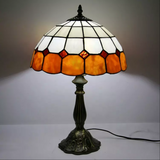 Check Pattern Tiffany Glass Tabletop Lamp