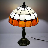 Check Pattern Tiffany Glass Tabletop Lamp