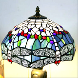 Colorful Dragonfly Tiffany Glass Tabletop Lamp