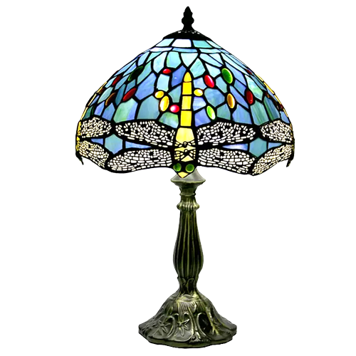 Dragonfly Tiffany Glass Tabletop Lamp