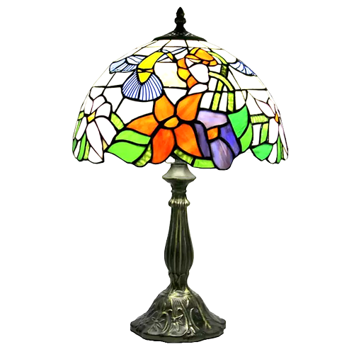 Flower Tiffany Glass Tabletop Lamp