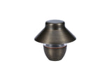 Solid Brass Path Light Fixture | Oil Rubbed Bronze Finish | 3.5" Wide Decorative Hat