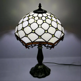 Jewel Roman Tiffany Glass Tabletop Lamp