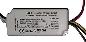 120 Volts AC - 27V to 42V DC | 11.8W  Constant Current flicker free LED Driver with Triac Dimming