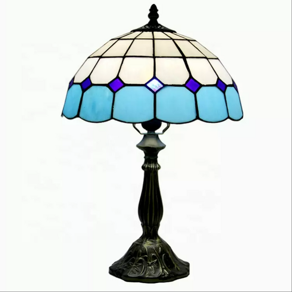 Mesh Pattern Tiffany Glass Tabletop Lamp
