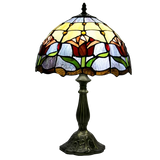 Red Tulip Tiffany Glass Tabletop Lamp