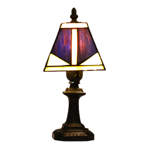 Square Tiffany Glass Tabletop Lamp
