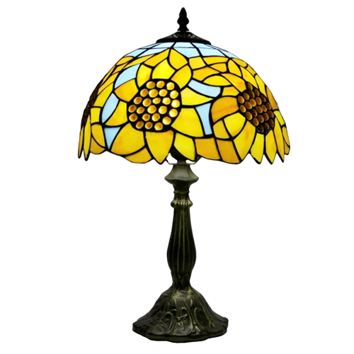 Sunflower Tiffany Glass Tabletop Lamp