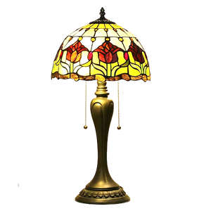Vintage Baroque Tiffany Glass Tabletop Lamp