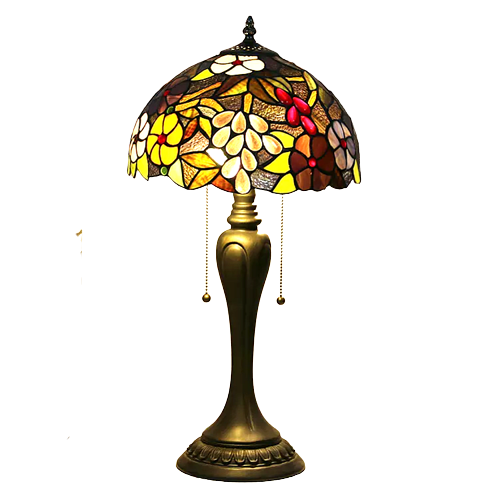 Vintage Grape Tiffany Glass Tabletop Lamp